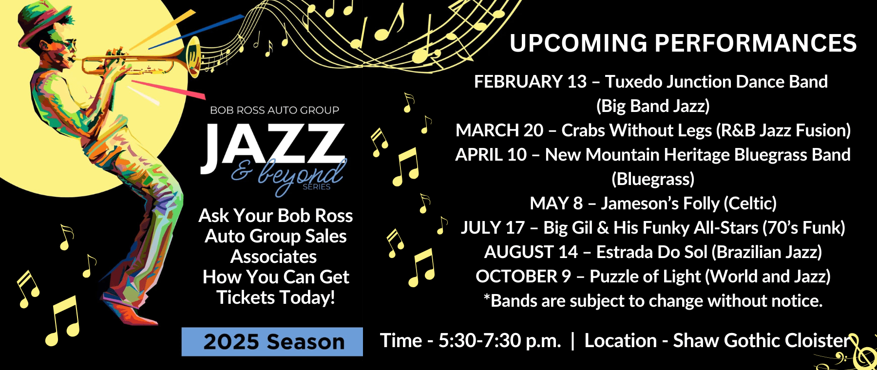 Experience the Rhythm – Jazz & Beyond Concert Series at Bob Ross Auto Group!