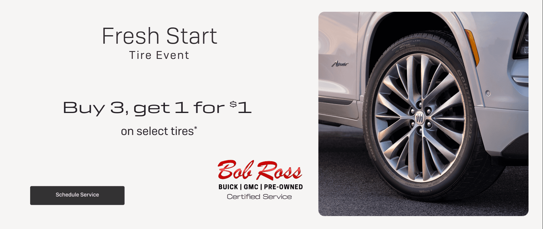 Buy 3 tires, get 1 for $1