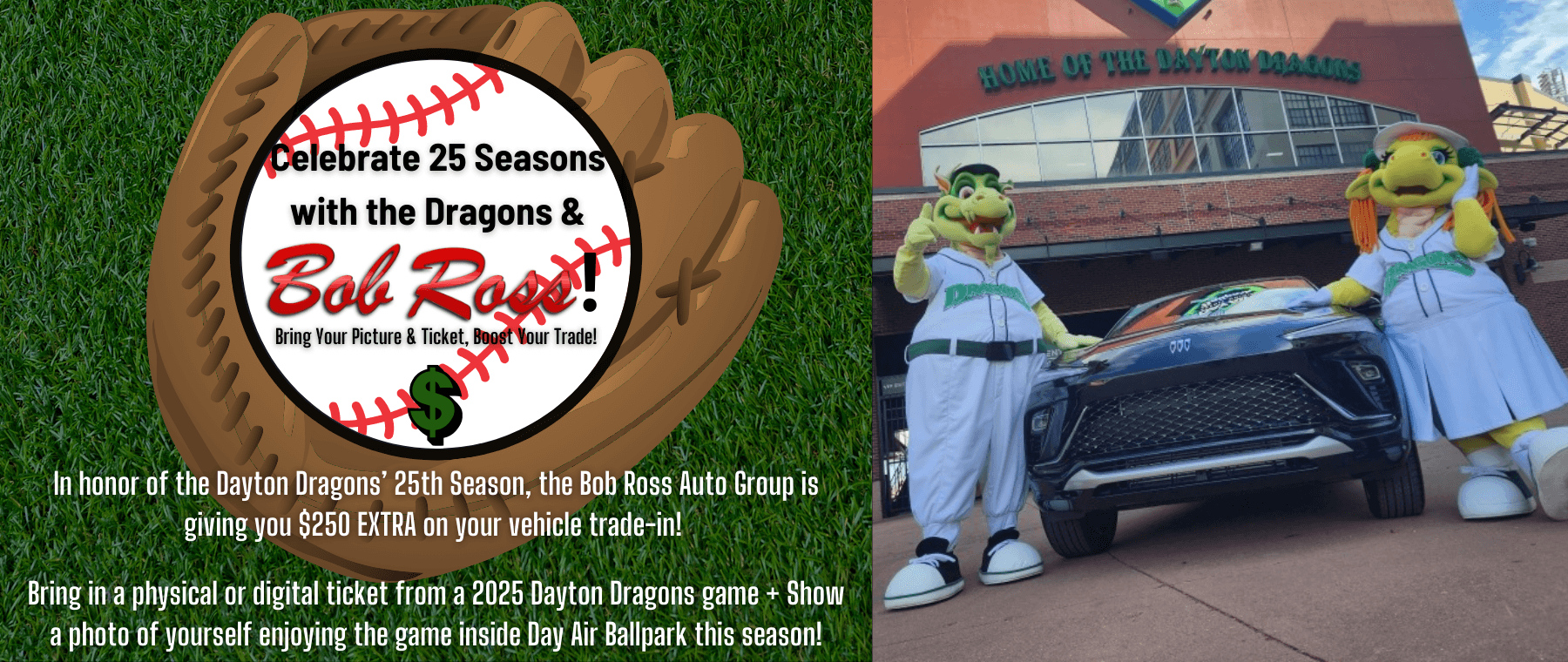 Celebrate 25 Seasons of the Dayton Dragons – Get $250 Trade-In Bonus!