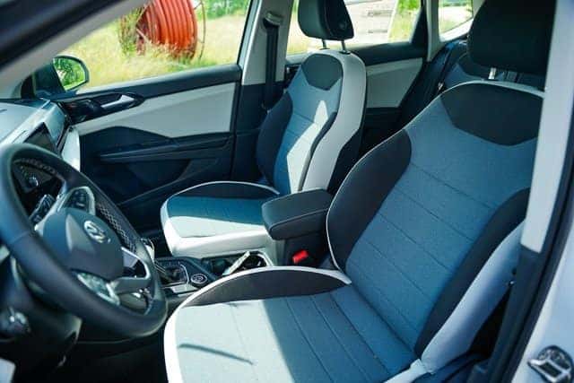Interior of 2025 Volkswagen Taos showing seats