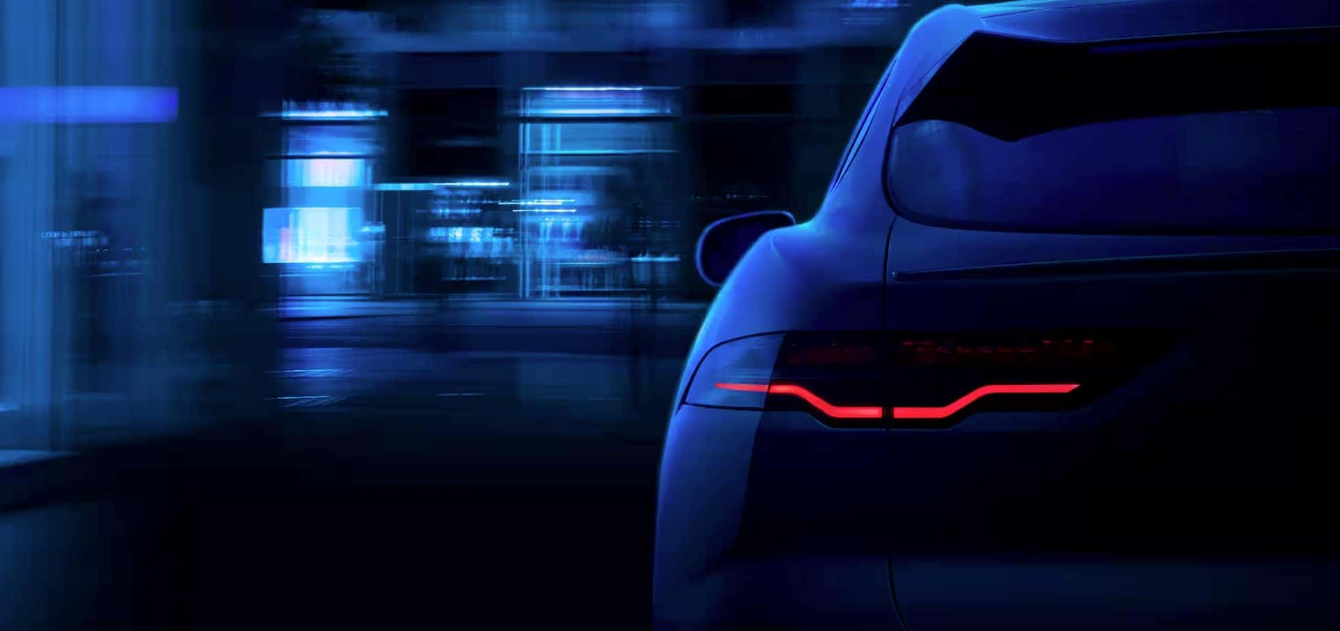 Close-up of Jaguar I-PACE tail light. 
