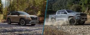 Collage image of Nissan Pathfinder and Frontier