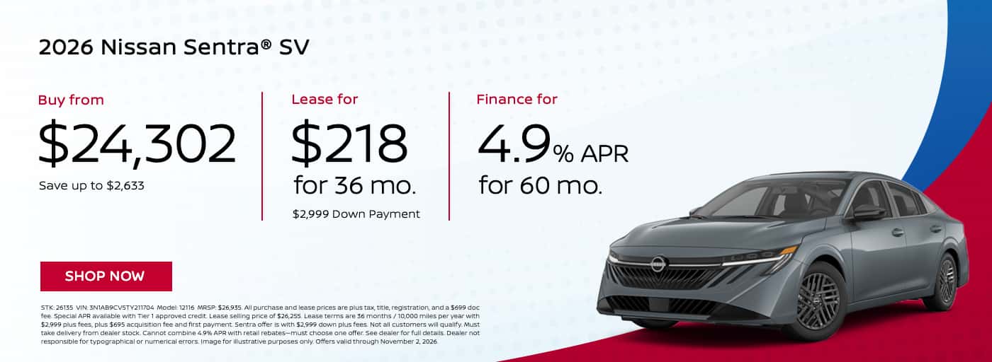 2026 Nissan Sentra SV Banner