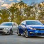 2019 Kia Optima sedan in blue and grey