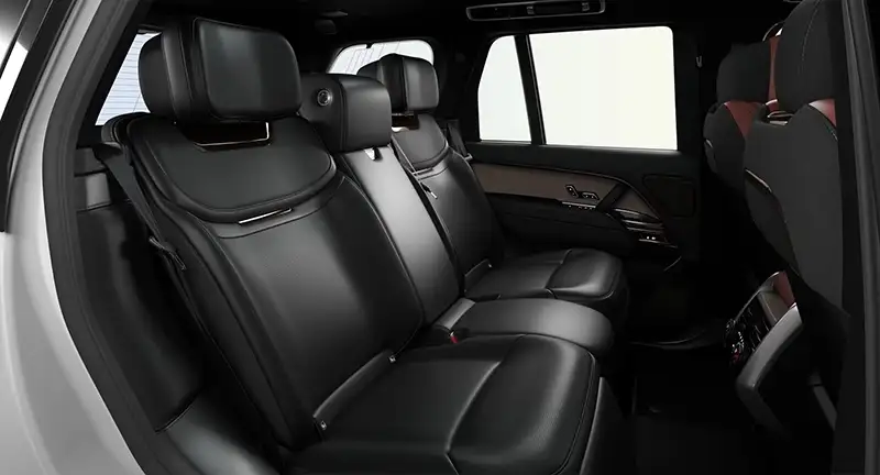 Range Rover SV Intrepid Rosewood Near-Aniline leather front and Ebony Semi-Aniline leather rear seats with Ebony interior