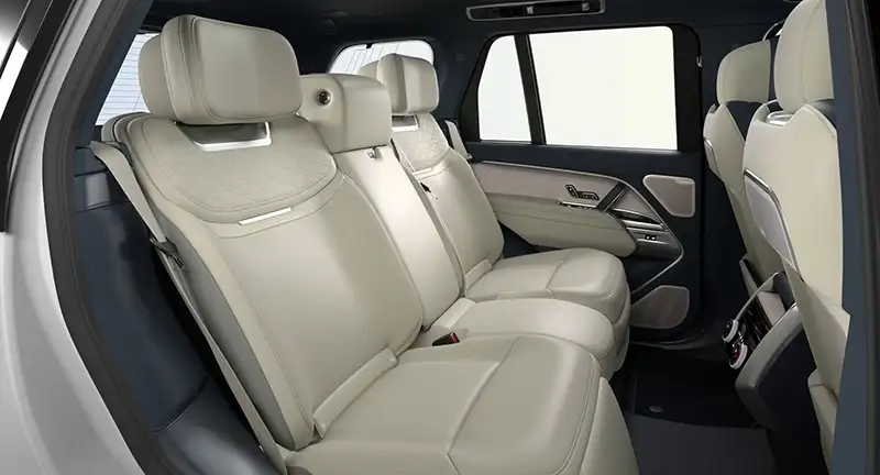 Range Rover SV Serenity Liberty Blue Near-Aniline leather front and Perlino Semi-Aniline leather rear seats with Liberty Blue interior