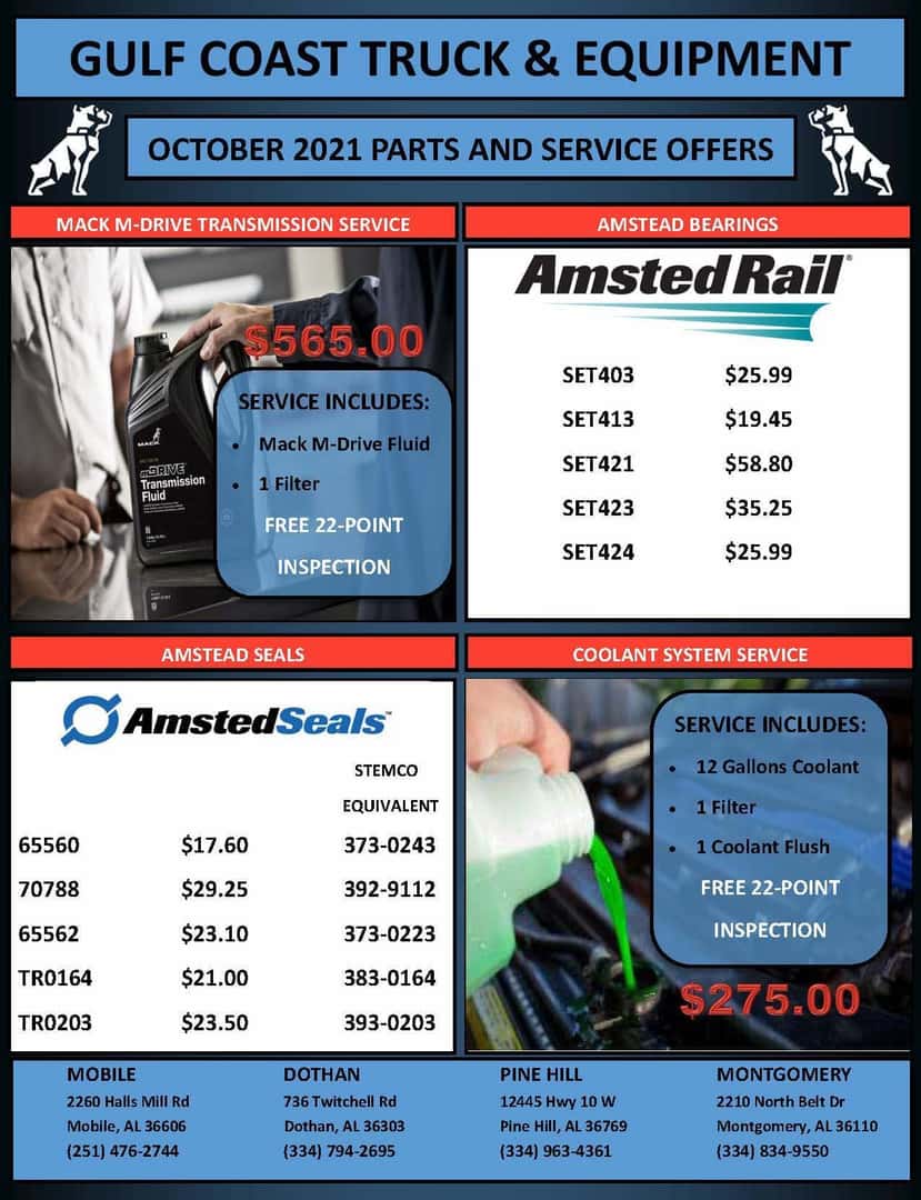 October SErvice & Parts Specials