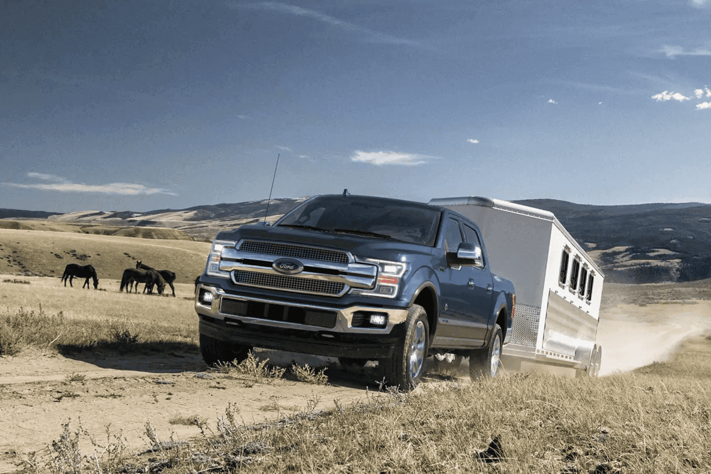 2019 Ford F-150 towing a trailer