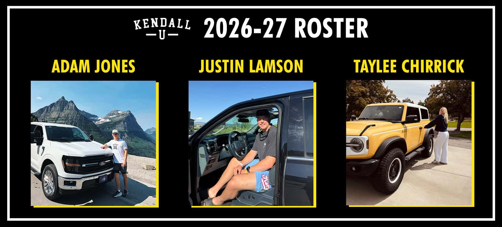 2026-2027 Kendall U Athlete Roster