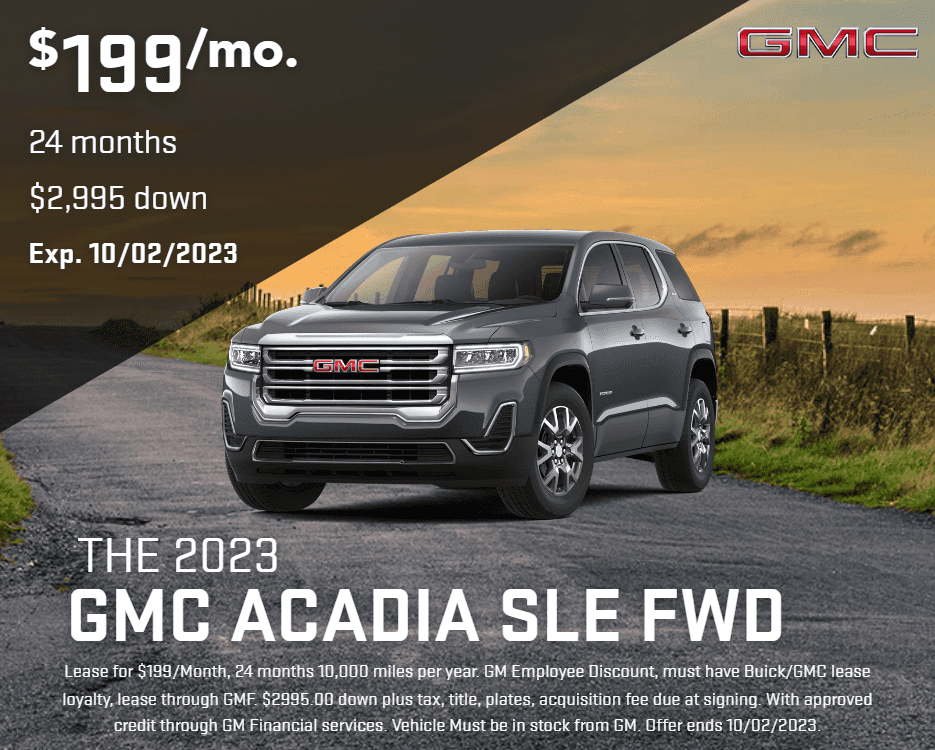 New 2023 GMC Acadia SLE  4D Sport Utility FWD