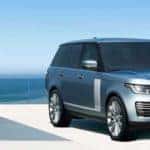 2019 Range Rover in blue parked near ocean