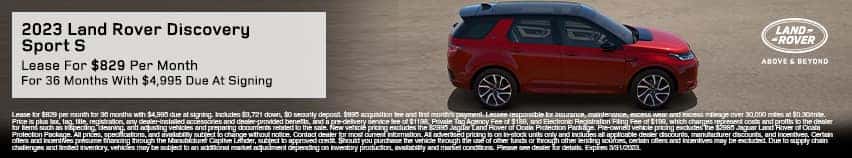2023 Land Rover Discovery Sport S | Lease For $829/Month For 36 Months With $4,995 Due At Signing