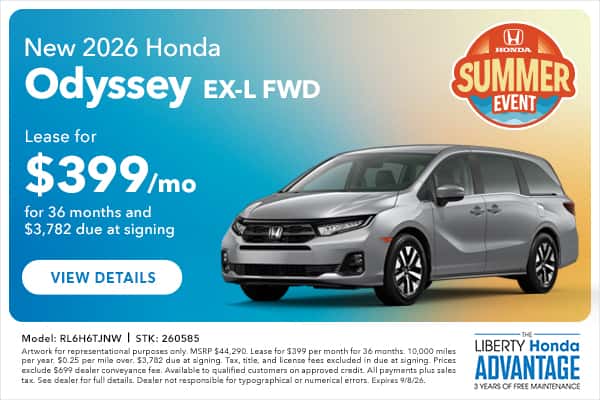 2026 Honda Oddysey EXL FWD