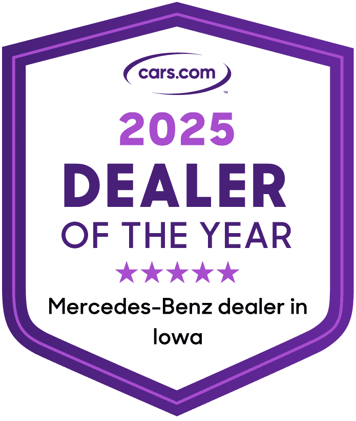 2025 Cars.com Iowa Mercedes-Benz Dealer of the Year Award Winner 2025 Cars.com Iowa Mercedes-Benz Dealer of the Year Award Winner