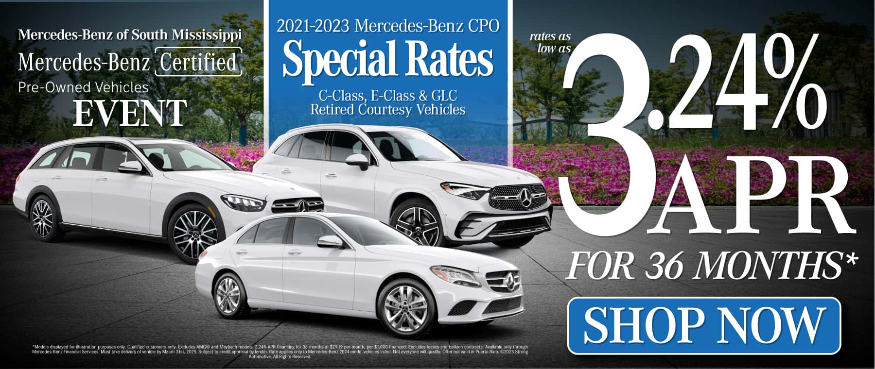 CPO Special Rates on 2021-2023 C-Class, E-Class, and GLC Rates As Low As 3.24% APR for 36 months*