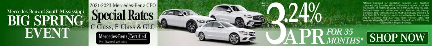 CPO Special Rates on 2021-2023 C-Class, E-Class, and GLC Rates As Low As 3.24% APR for 36 months*