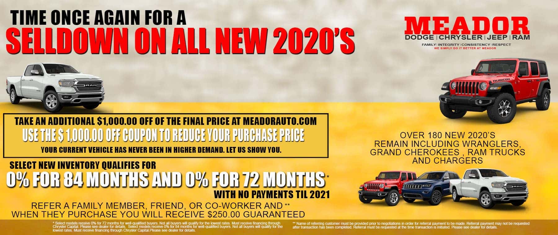 Meador Auto Group New & Used Chrysler, Dodge, Jeep, Ram Dealer in