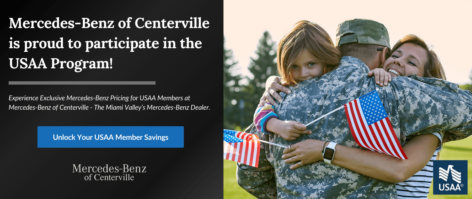 Exclusive USAA Offers at Mercedes-Benz of Centerville | Fleet Pricing & Special Financing