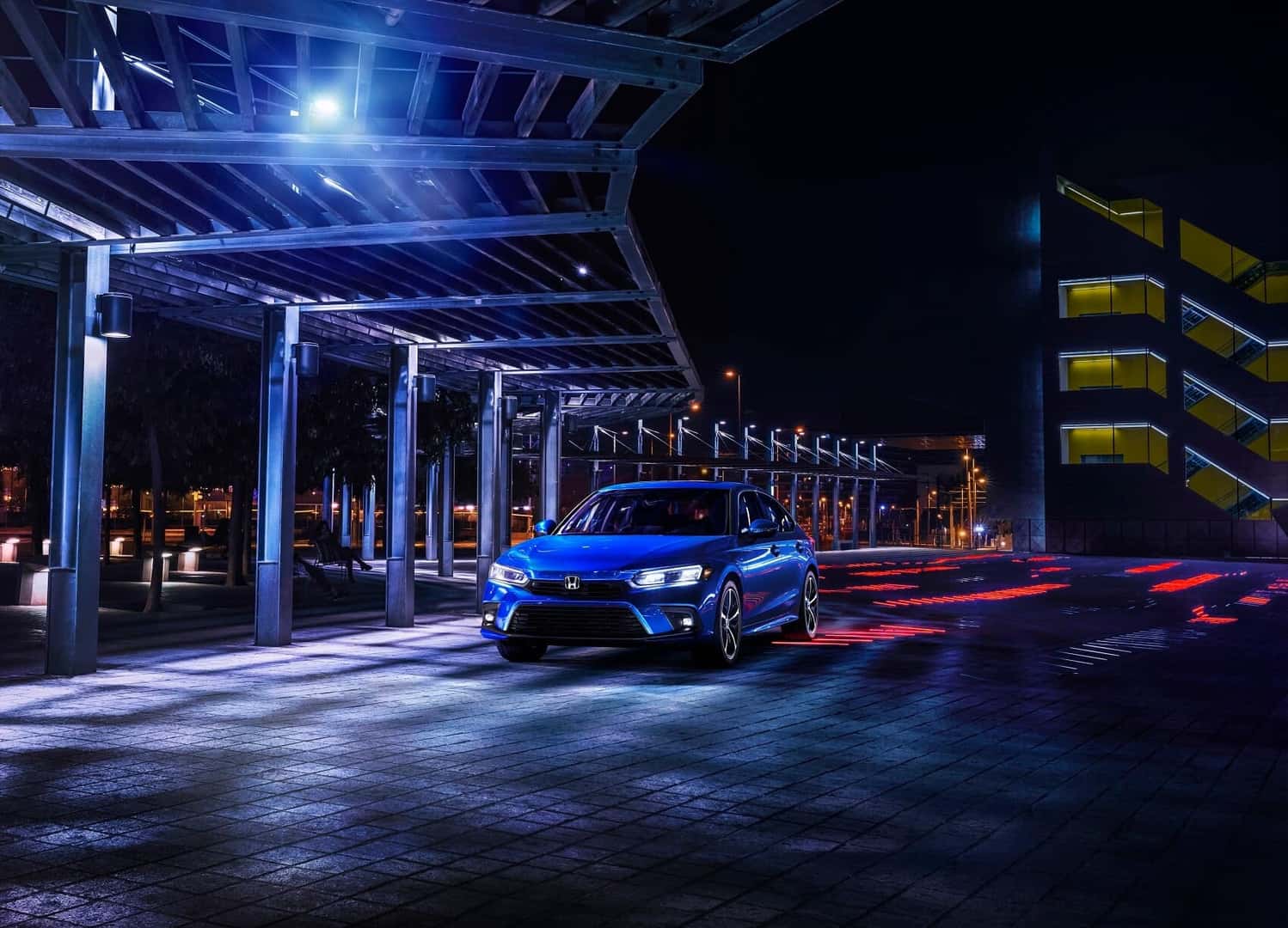 Honda Civic Blue in Action
