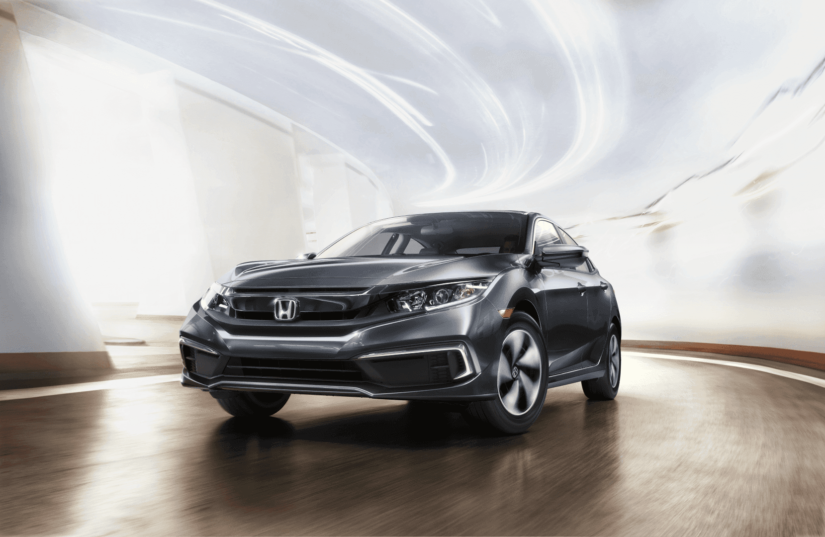 Used 2019 Honda Civic Sedan Gray Blue Tunnel