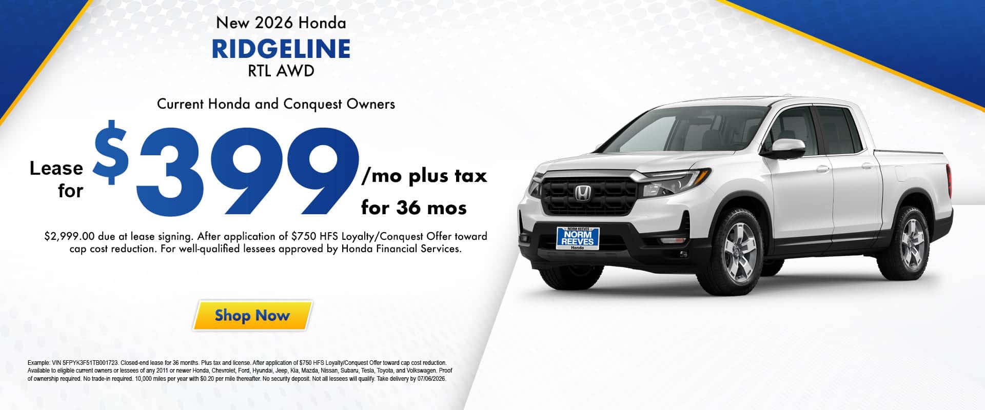 Ridgeline RTL Offer