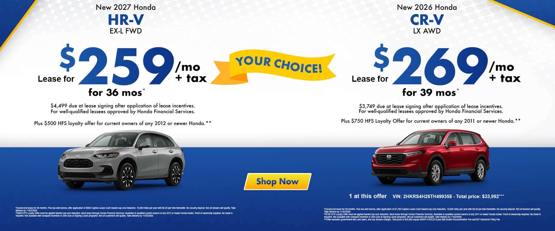 HR-V & CR-V Leases