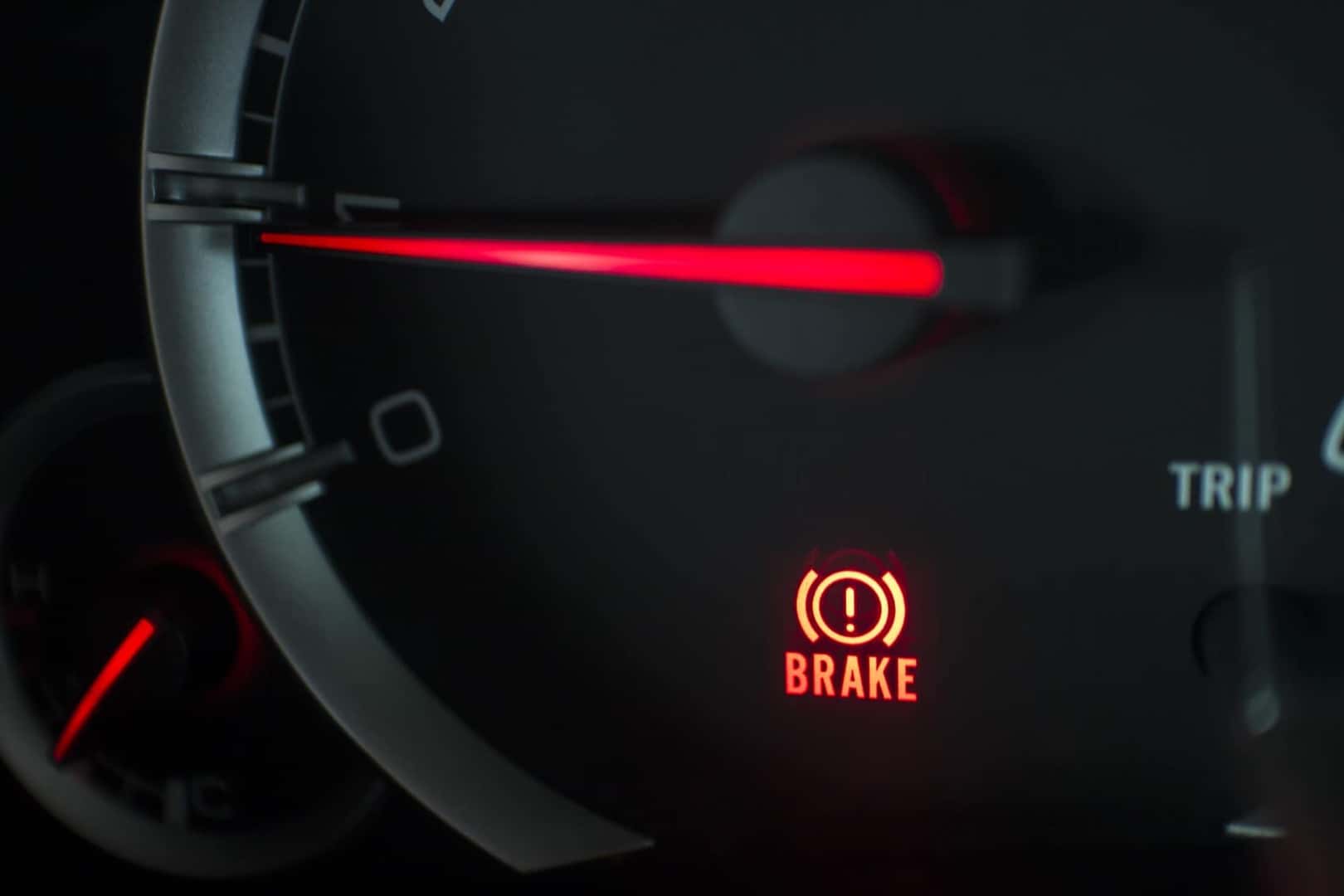 Dashboard brake issue warning light