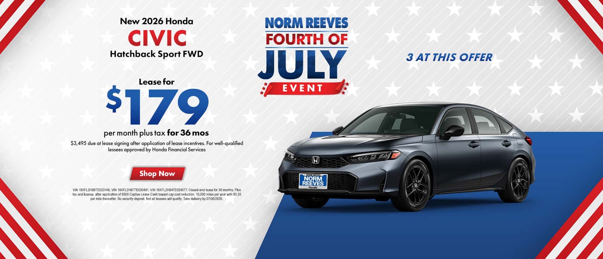 Norm_Reeves_Honda_Huntington_Beach_Slide_Incentive_Desktop_1920x824_Civic_06-264thofjulylogo