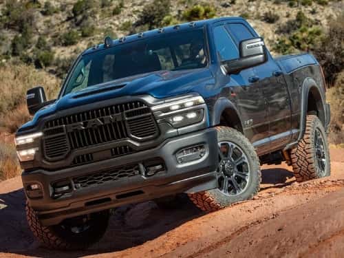 2025 RAM 2500 off-roading on a dirt path