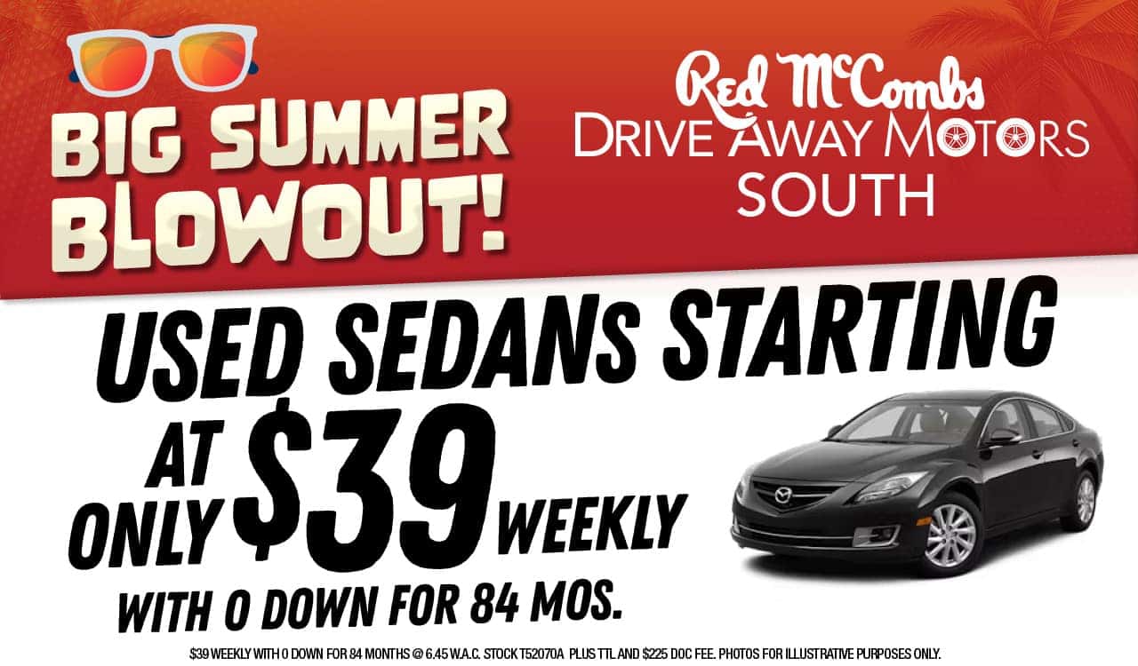 Sedans starting at only $39 weekly