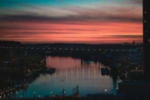 sunset view of Saint Paul, MN