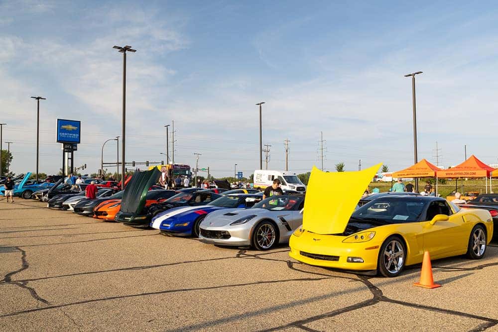 Corvette Lineup at Car Show