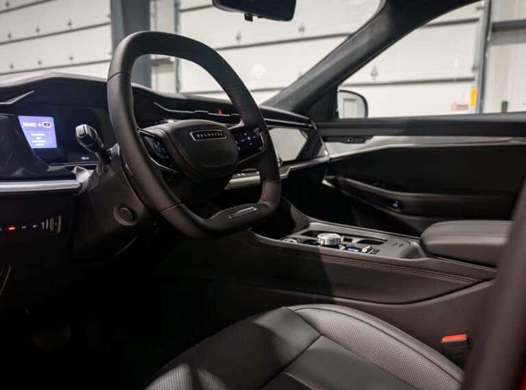 steering wheel and dash in the 2024 Jeep Wagoneer S