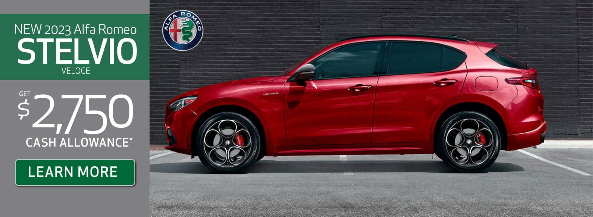 NEW 2023 Alfa Romeo Stelvio Veloce- Get $2,750 Cash Allowance. Learn More.