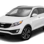 A white 2016 Kia Sportage SUV against a white background.