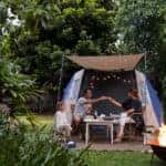 Family Camping in Backyard