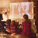 Family watching Christmas movies