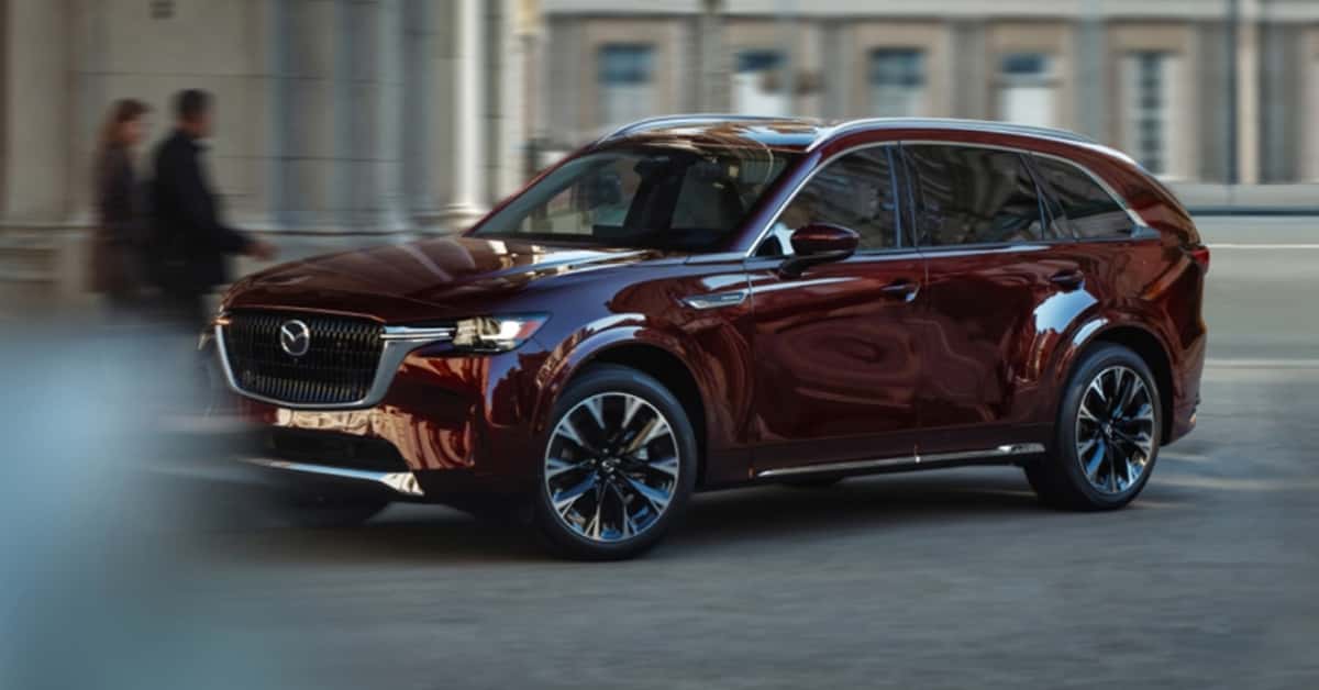 2025 Mazda CX-90 driving in the streets