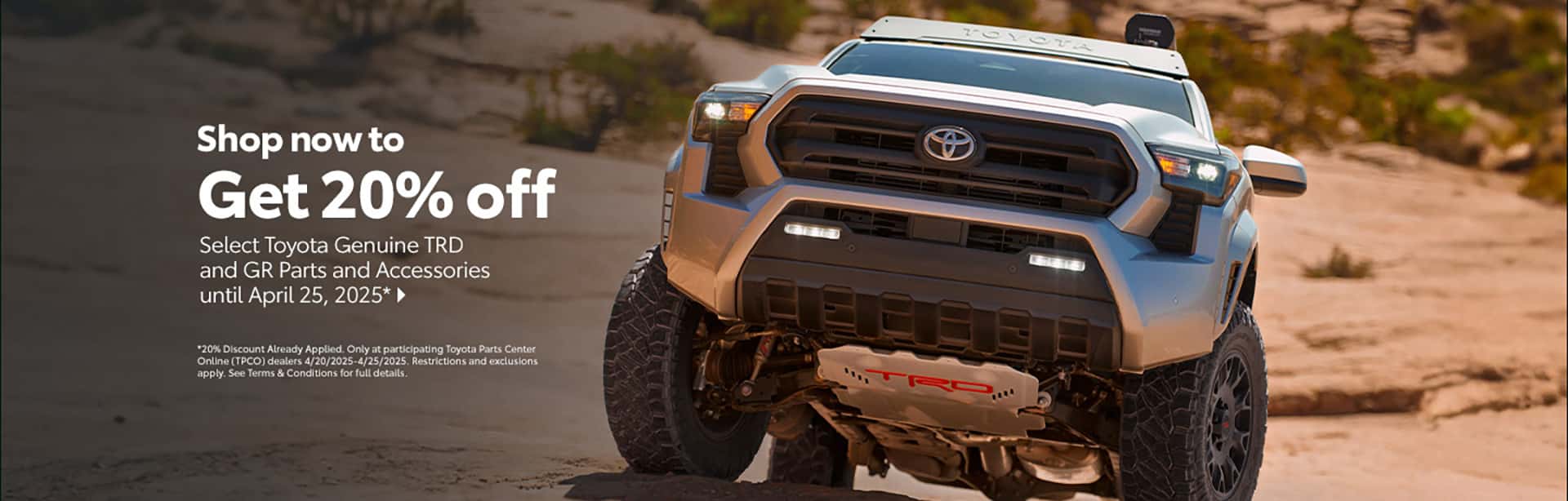 20% off Select Toyota Genuine TRD and GR Parts & Accessories