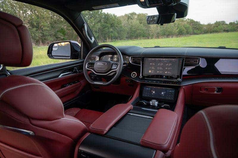 Ruby Red interior in the 2027 Grand Wagoneer REV