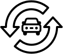 car in arrows icon
