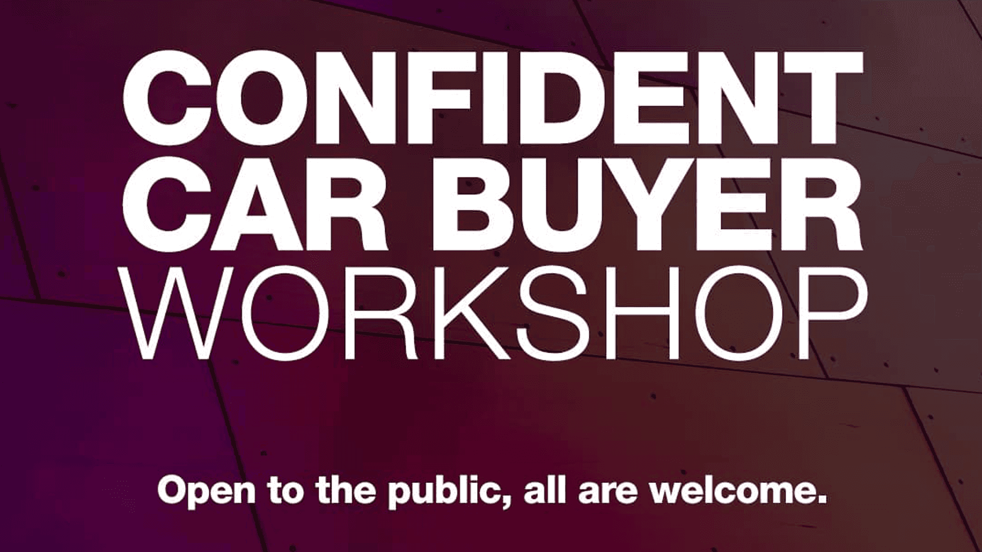 Walser Confident Car Buyer Workshop Walser Confident Car Buyer Workshop