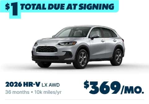 2026 Honda HR-V LX Only $1 Due at Signing