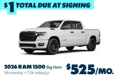2026 Ram 1500 Only $1 Due at Signing