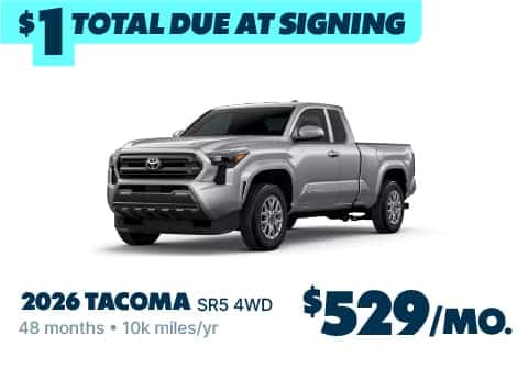 2026 Toyota Tacoma Only $1 Due at Signing