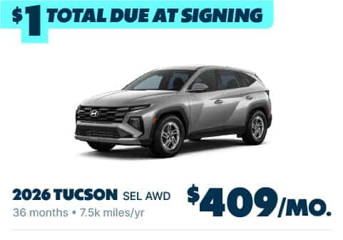 2026 Hyundai Tucson Only $1 Due at Signing
