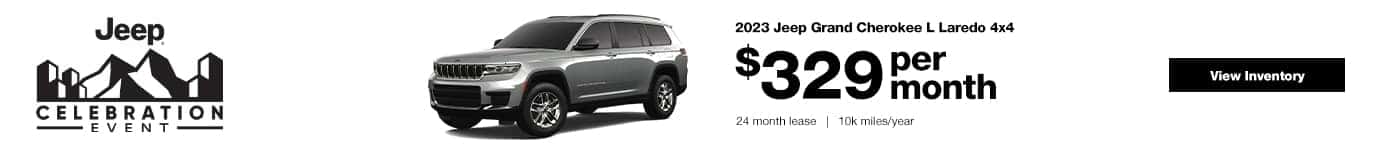 $329 for 24 mo. on the New Jeep Grand Cherokee L Laredo at Walser CJDR Hopkins MN