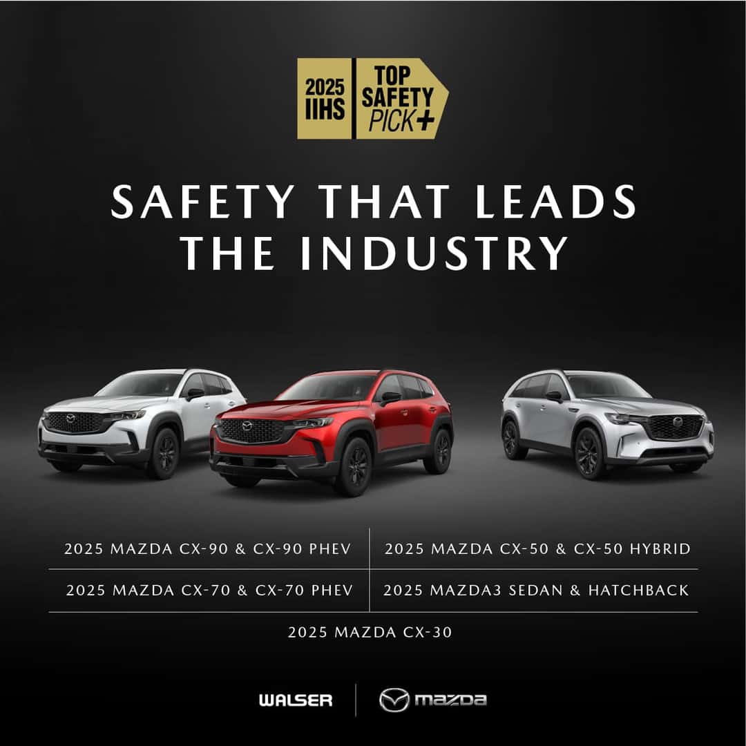2025 IIHS Top Safety Pick+ award for Mazda vehicles