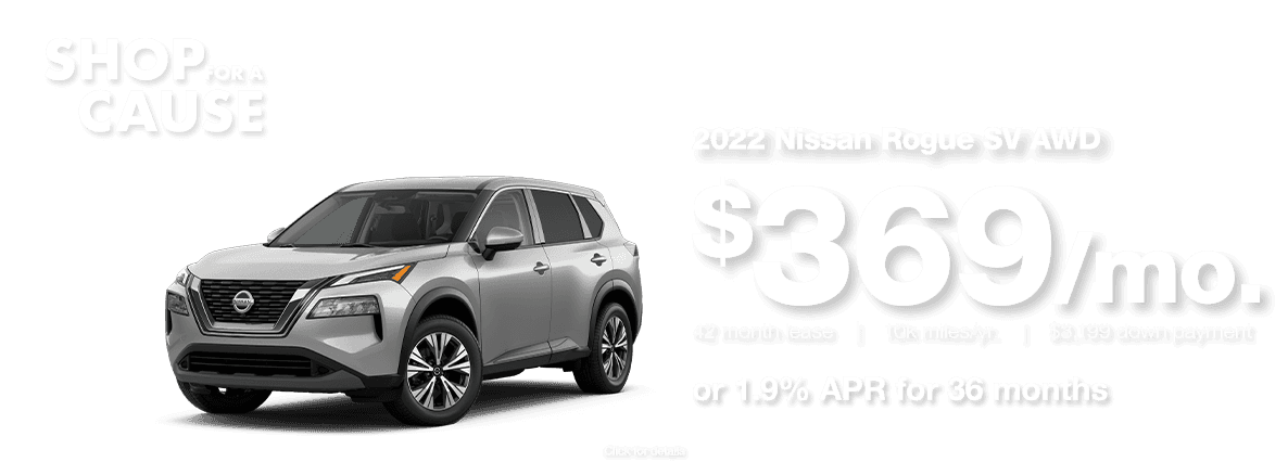 2022 Nissan Rogue $369 per month lease special or 1.9% APR Financing