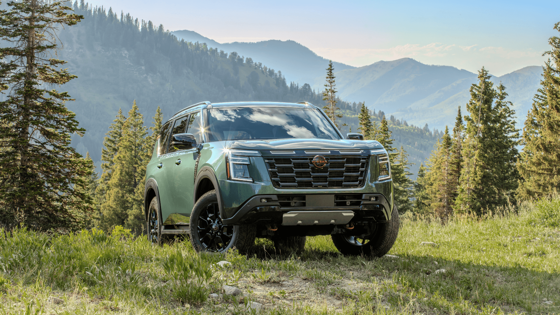 2025 Nissan Armada PRO-4X parked in the grass.